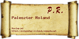 Paleszter Roland névjegykártya